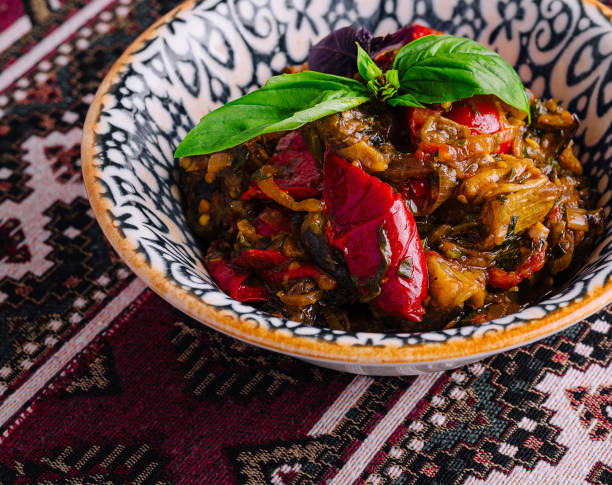 istock Authentic spicy aubergine stew in traditional bowl 2152843533