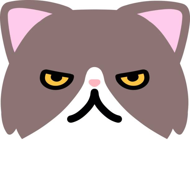 cute cat emoji vector cute cat emoji vector with a range of expressions emoji monkey stock illustrations