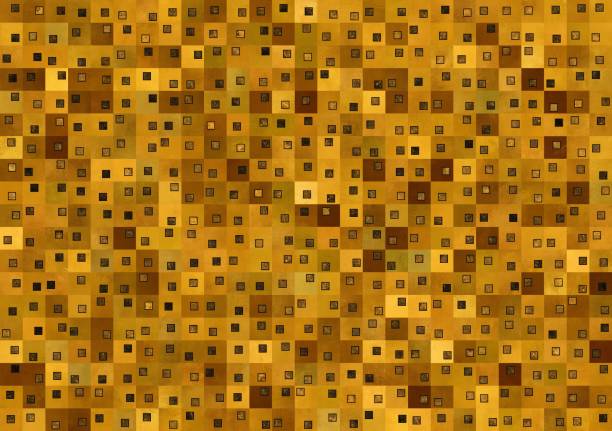 Abstract Geometrical Background. Tile art. Gold theme.