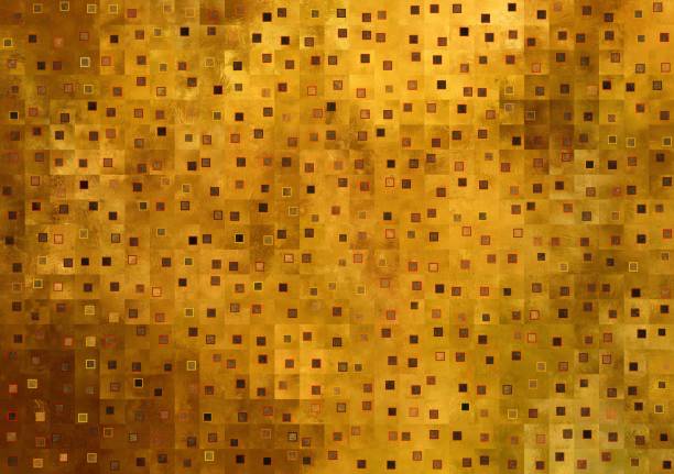 Abstract Geometrical Background. Tile art. Gold theme.