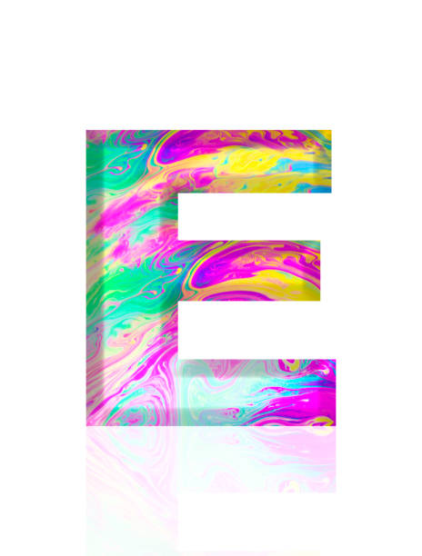 istock Isolated shot of three-dimensional multi colored alphabet letter E on white background 2152846176