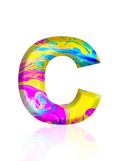 istock Isolated shot of three-dimensional multi colored alphabet letter C on white background 2152846177