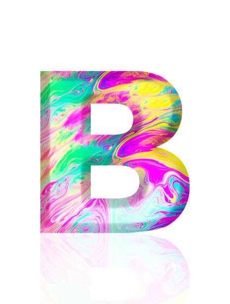 istock Isolated shot of three-dimensional multi colored alphabet letter B on white background 2152846180