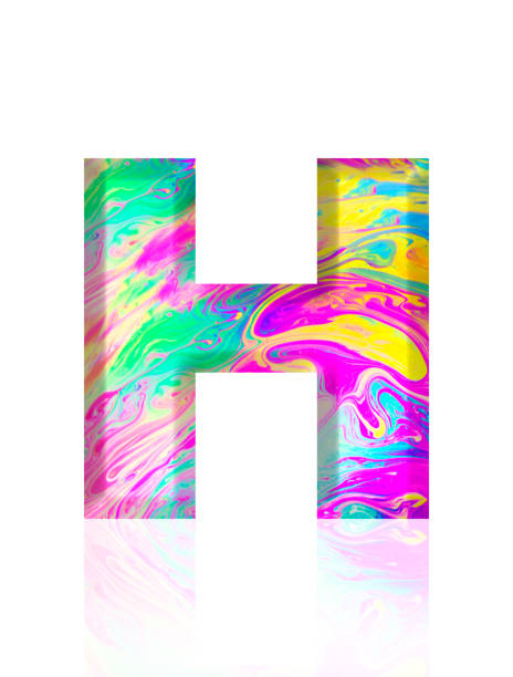 istock Isolated shot of three-dimensional multi colored alphabet letter H on white background 2152846185