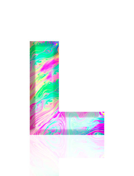 istock Isolated shot of three-dimensional multi colored alphabet letter L on white background 2152846192