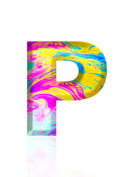 istock Isolated shot of three-dimensional multi colored alphabet letter P on white background 2152846201