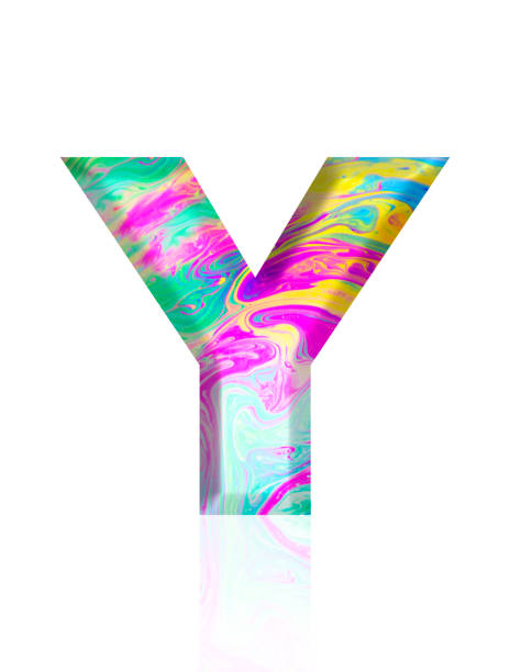 istock Isolated shot of three-dimensional multi colored alphabet letter Y on white background 2152846219