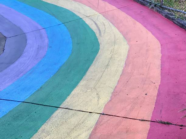 istock a photography of a rainbow painted sidewalk with a fire hydrant. 2152847877
