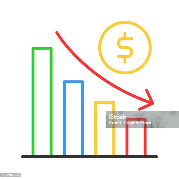 business problems, financial decrease graph stock... Down Chart Financial Loss Decrease Chart Vector Design Stock ...