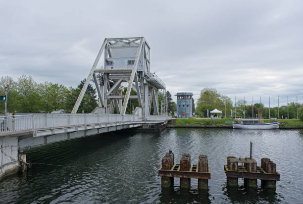 Pegasus bridge at Benouville in Normandy, France, scene of a famous battle on D-Day morning 1944.