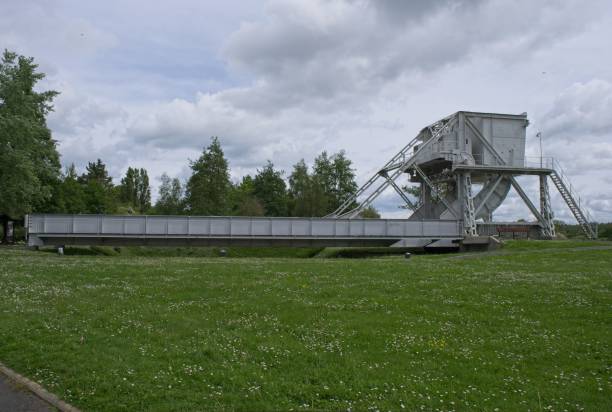 Benouville, France - May 5, 2024: Pegasus Bridge is bridge over the Caen Canal, between Caen and Ouistreham in Normandy. During Second World War it was assaulted by english troops. Selective focus