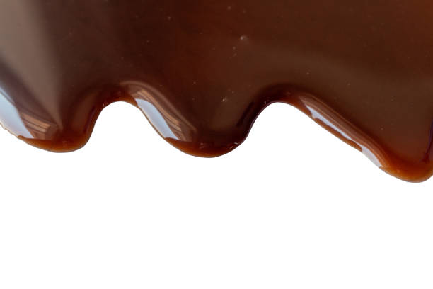 Delicious smooth chocolate sauce, flowing chocolate sauce