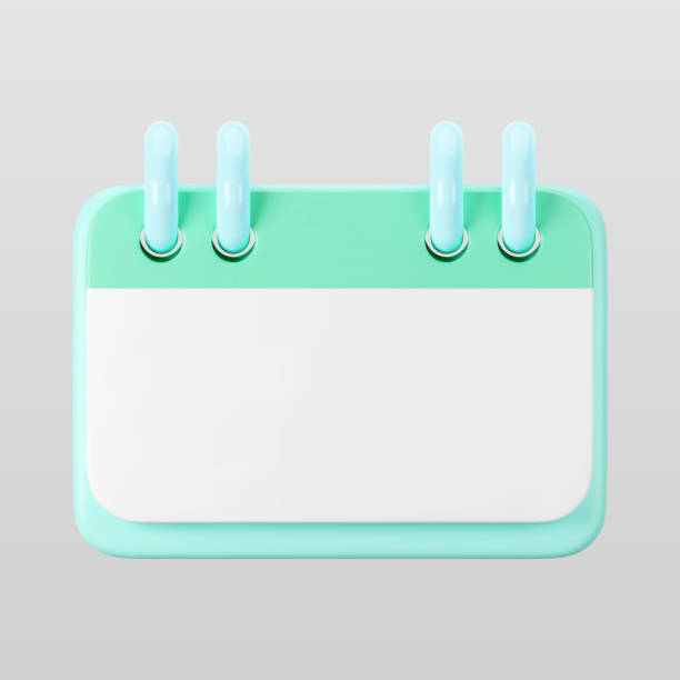 istock 3d blue calendar icon on gray background. Render of daily birthday schedule planner, valentine's or wedding day. Calendar events plan, work planning concept. 3d cartoon simple vector illustration 2152856723