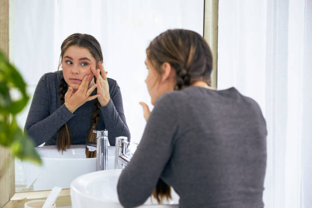 istock Cute teenager getting ready in the bathroom 2152870412