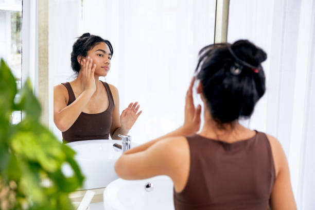 istock Cute teenager getting ready in the bathroom 2152871933