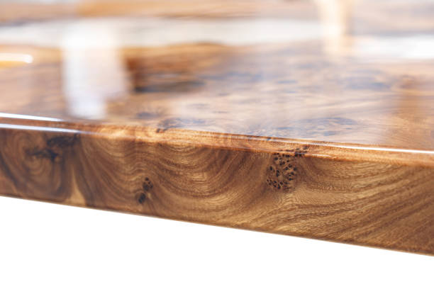 istock Live edge elm burl slab table top with central epoxy resin river 2152874097