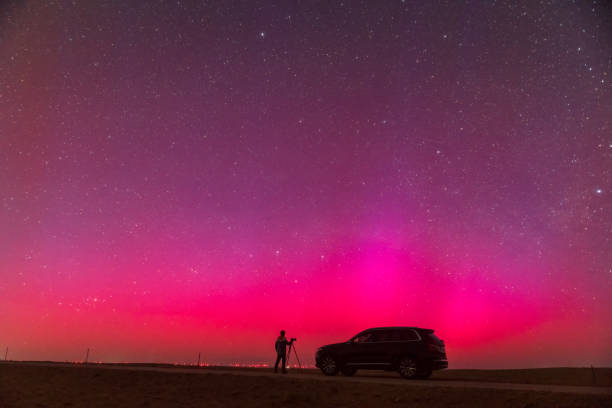 The Arctic Light Burst captured in Sunite Left Banner, Inner Mongolia, China