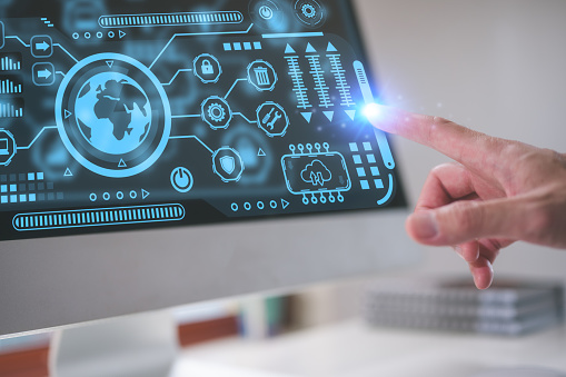 How Developed Computer Technology Ai Data Science Digital Technology Concept Computer Programmer Using ...