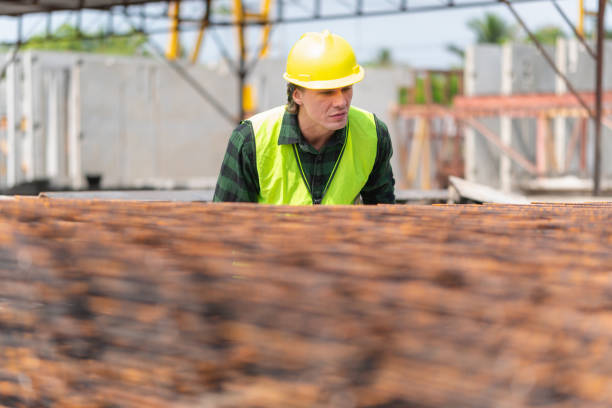 istock Engineer man checking inventory in the precast factory site, Foreman worker at construction site 2152881174