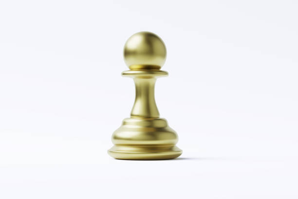 istock Gold Pawn On White Background 2152883275