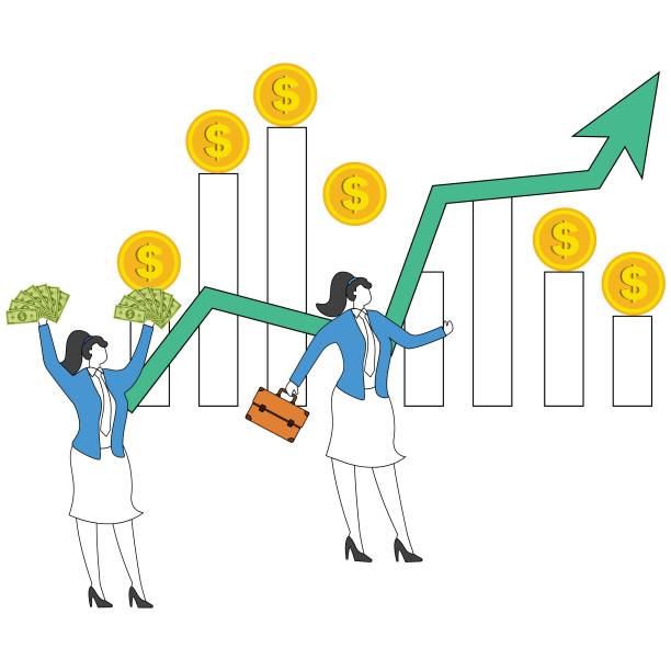 istock Businesswoman Moving Up, Business people making mone 2152886650