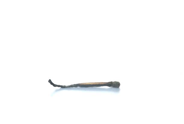 istock black matchstick ash after burning arranging on white background 2152888913