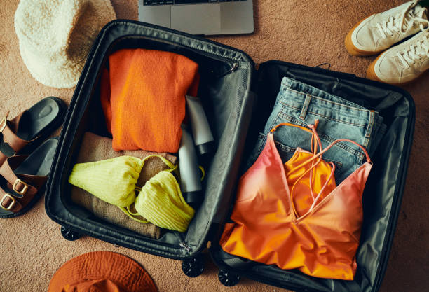 Packing for Adventure: Open Luggage Ready for Travel