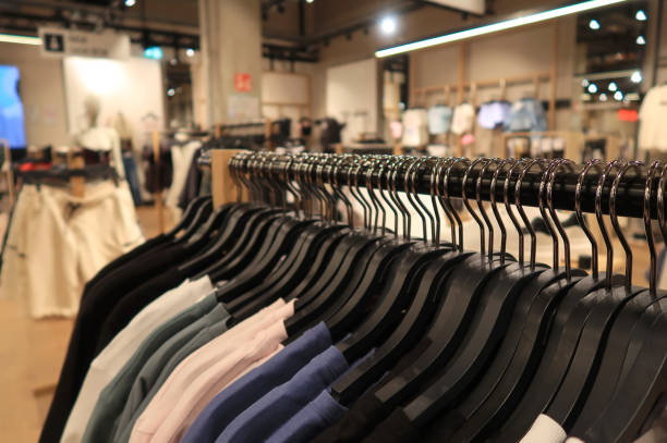 istock Clothes hangers in a shop 2152894454