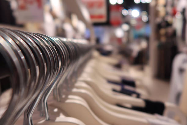 Clothes hangers in a shop