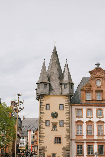 Street view of old town row houses, Frankfurt