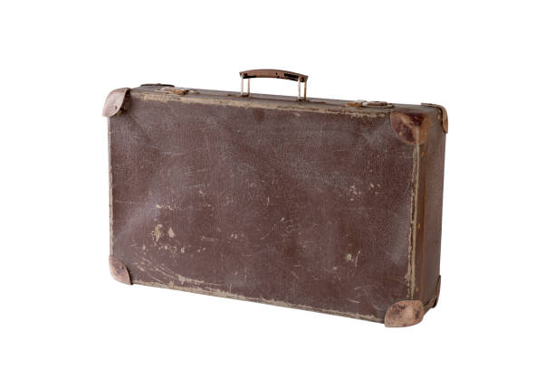 istock Old brown worn out suitcase isolated on white background with clipping path 2152909628