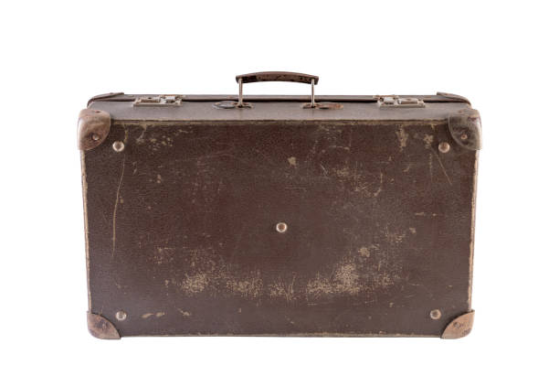 istock Old brown worn out suitcase isolated on white background with clipping path 2152909739