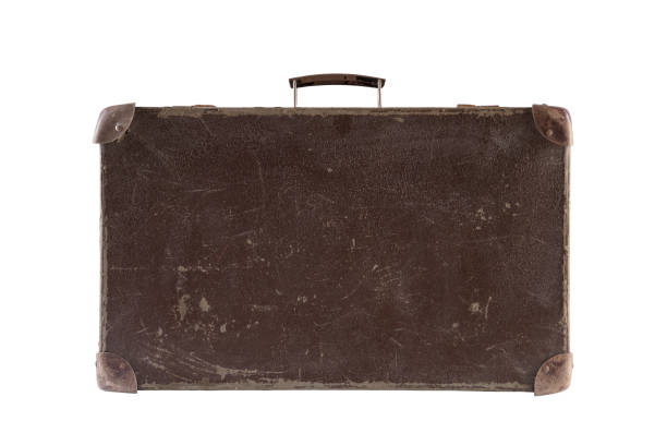 istock Old brown worn out suitcase isolated on white background with clipping path 2152909743