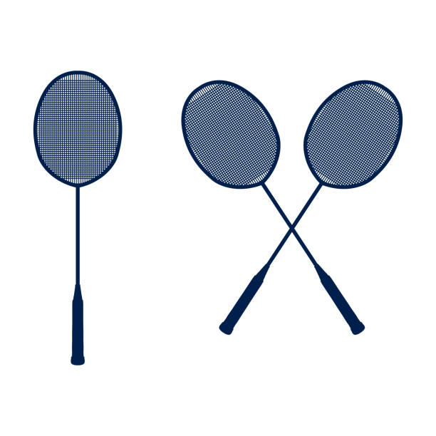 istock Vintage Crossed Badminton Racket for Sport Illustration Design 2152921505
