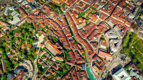 istock View from above of small ancient town 2152927125