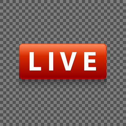 Live Simple Button Red Live Button Graphic On Transparent Background For Streaming Content ...