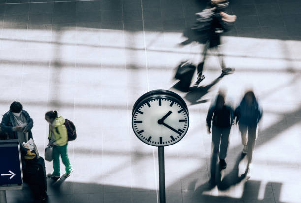 Clock in the subway background