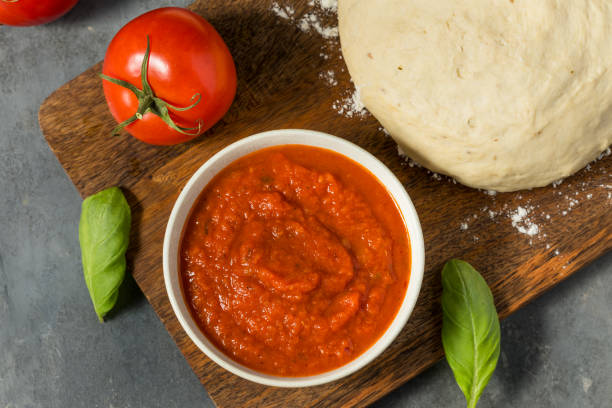 istock Red Raw Organic Pizza Tomato Sauce 2152935413