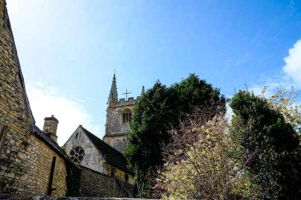 Castle Combe, Cotswolds, UK - 07.04.2024. St Andrew's Parish Church, Castle Combe, Chippenham, England, UK. Anglican Church.