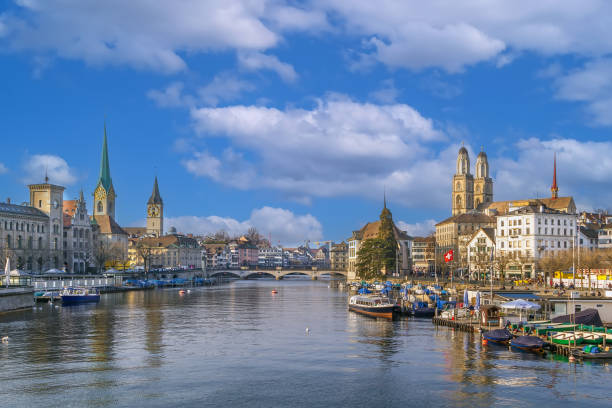 istock Limmat river in Zurich, Switzerland 2152944136