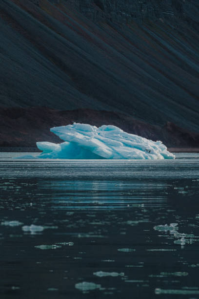 Iceberg floating in calm waters near Longyearbyen, Svalbard