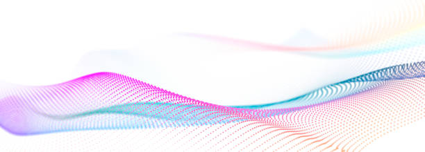 istock Colorful wave of streaming particles on a white background. Abstract background with dynamic elements of waves. 3d 2152947269