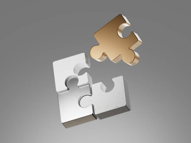 istock Jigsaw puzzle. Tiling puzzle. Puzzles parts. Isolated 3d object on a light background 2152948262