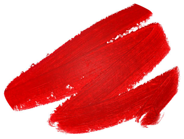 istock Lipstick stroke isolated on a white background, view from above. Red lipstick smear smudge. 2152953085