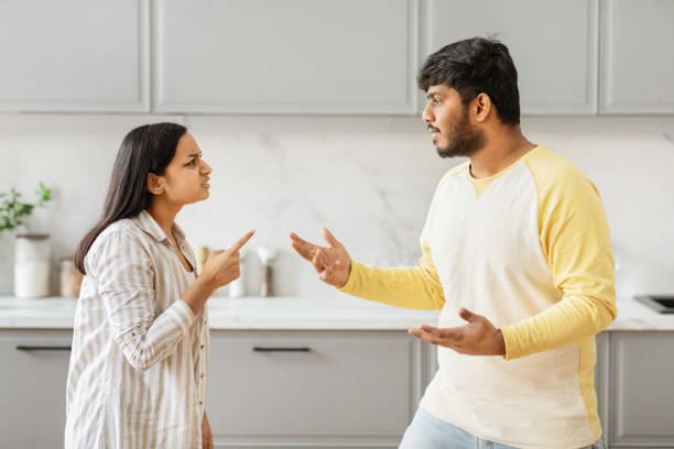 istock Indian couple arguing in a kitchen interior 2152965943