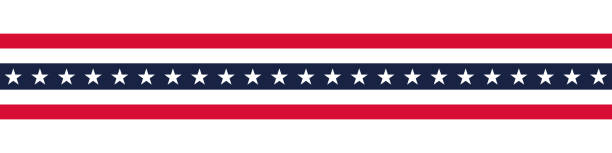 American Flag Background. USA Background Design Element. Stars and Stripes Ribbon Decoration on White Background. Stars and stripes Ribbon American Flag Background. USA Celebration banner background with Flag of America Decoration for 4th of July Independence Day, Presidents Day, Labor Day. Vector Illustration us constitution stock illustrations