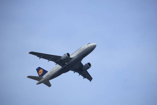 Amsterdam the Netherlands - March 4th, 2018: D-AILP Lufthansa Airbus A319-100 takeoff from Aalsmeerbaan runway, Amsterdam Airport Schiphol