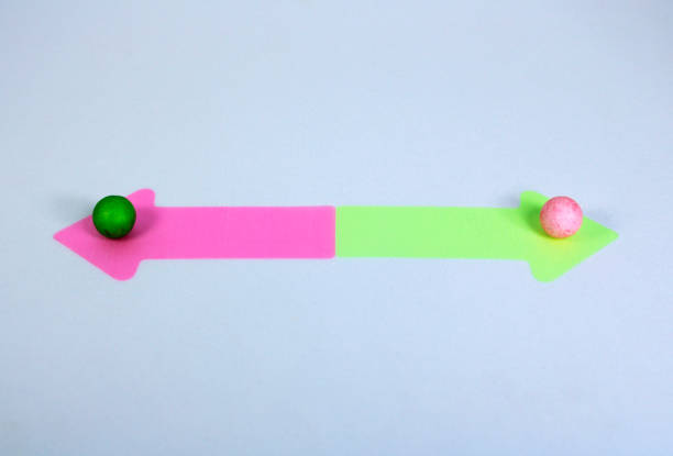 Spheres taking paths of the opposite color