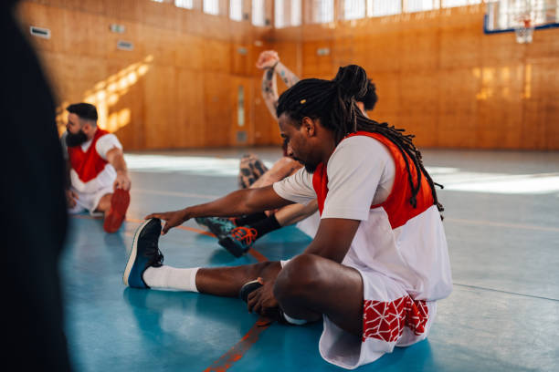 istock Muslim african basketball player warming up before practice or a match 2152977332