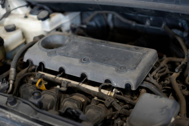 Car care maintenance and servicing, Close-up hand technician auto mechanic using the wrench to repairing change spare part car engine problem and car insurance service support.